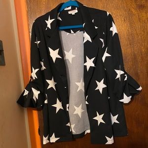 Closet Candy NWOT 2X Navy  Blazer With Stars
